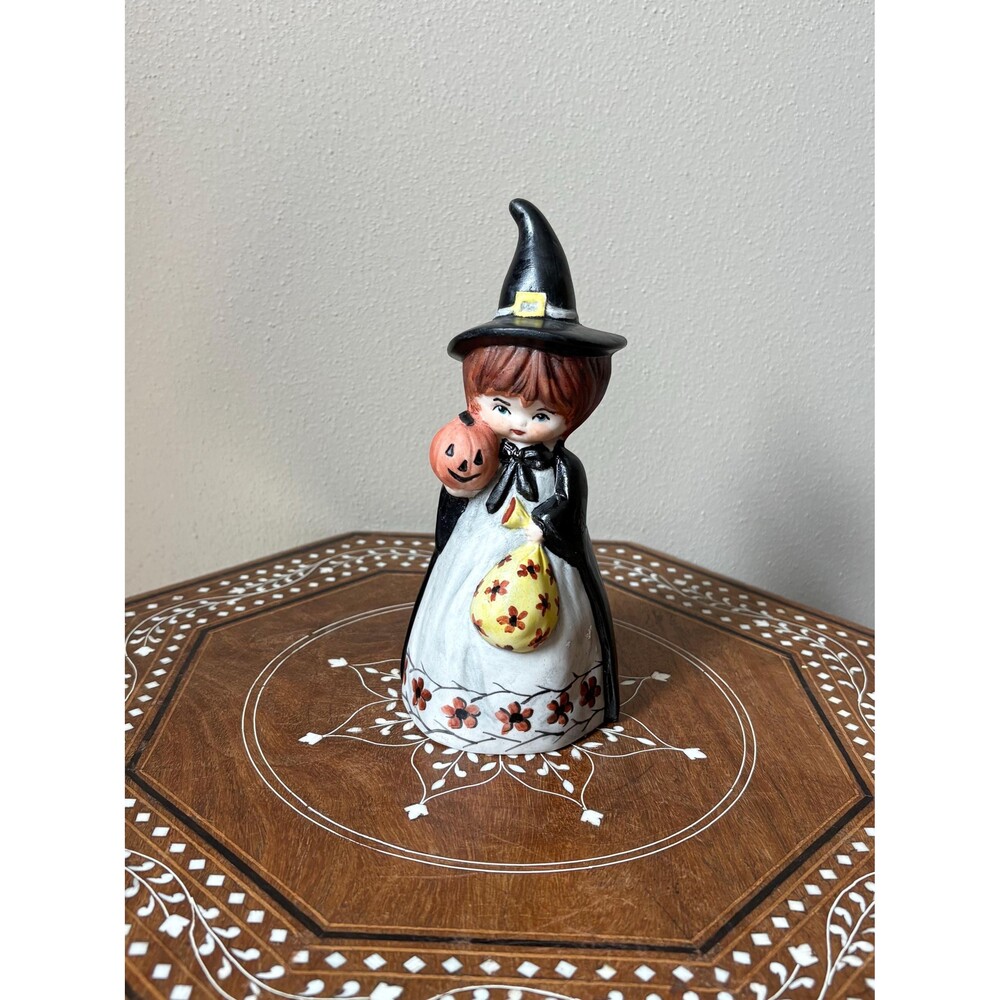 Vintage Ceramic Halloween Witch Bell 1984